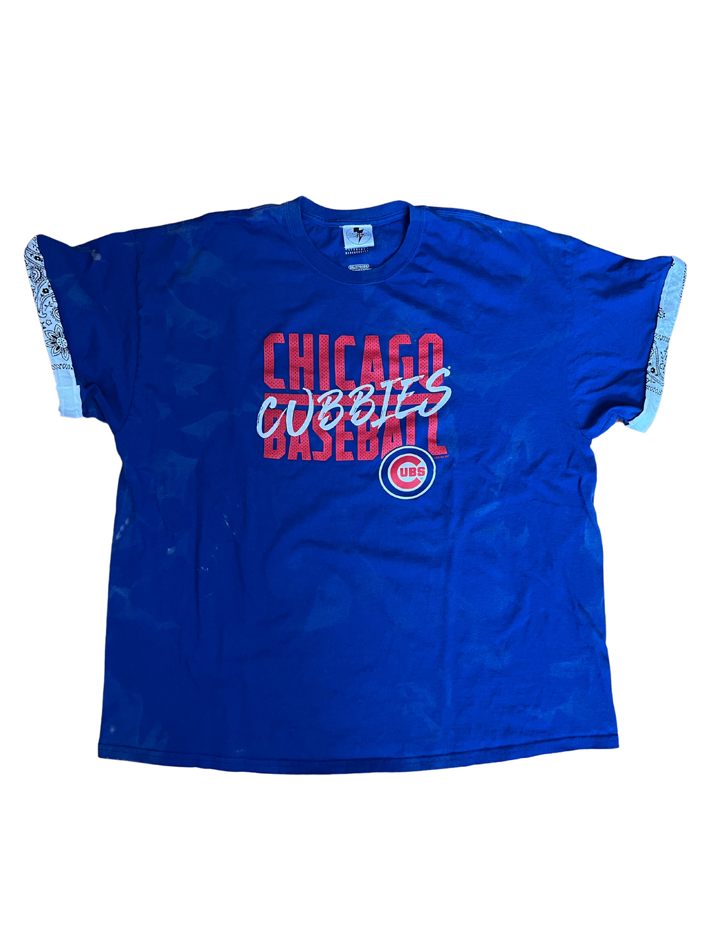 Chicago Cubs Bleached Bandana Sleeve Shirt