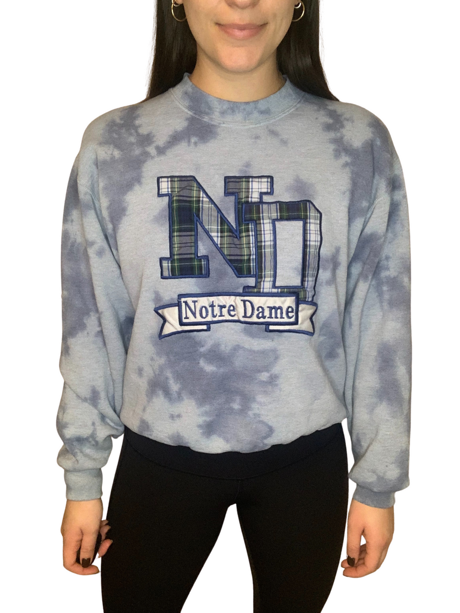 NFL Detroit Lions Girls' Gray Tie-Dye Crop Hooded Sweatshirt - XS