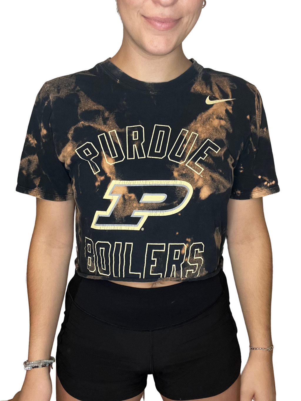 Purdue University Bleached & Cropped Shirt