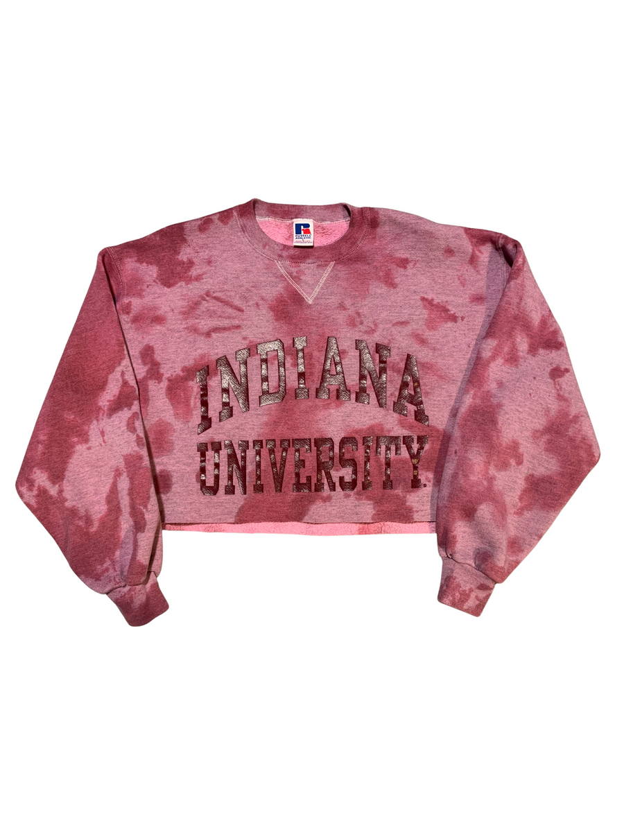 Indiana University Cropped Tie Dye Sweatshirt