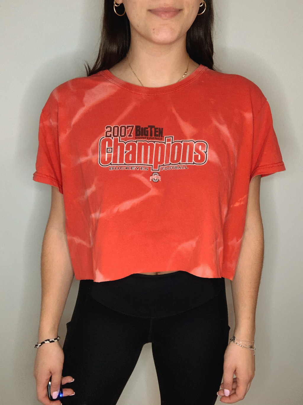 Ohio State 2007 Champions Bleached & Cropped Shirt