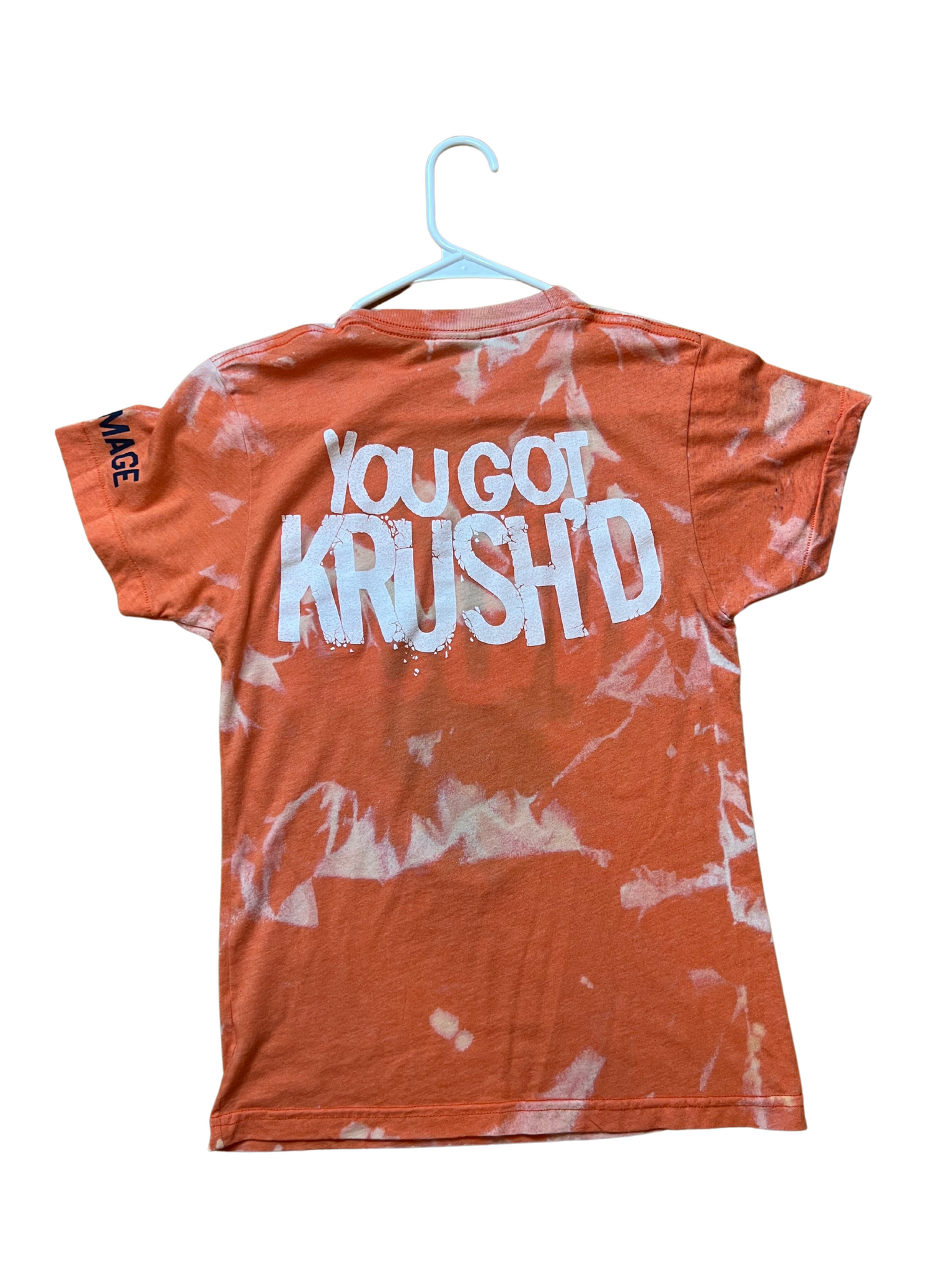University of Illinois Orange Krush Bleached Shirt Kampus Kustoms