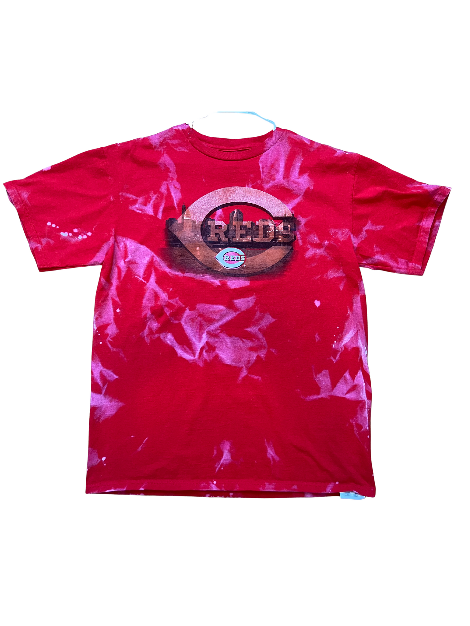 TheSwiftArrow Bleach Dyed Cincinnati Reds Long Sleeve T-Shirt - 2XL
