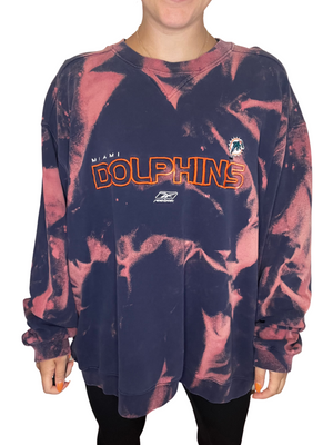 Vintage Miami Dolphins Bleached Sweatshirt W/ FLAWS