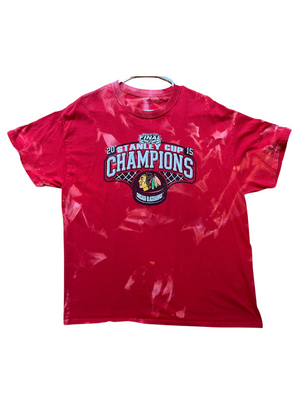 Chicago Blackhawks 2015 Stanley Cup Champions Bleached Shirt