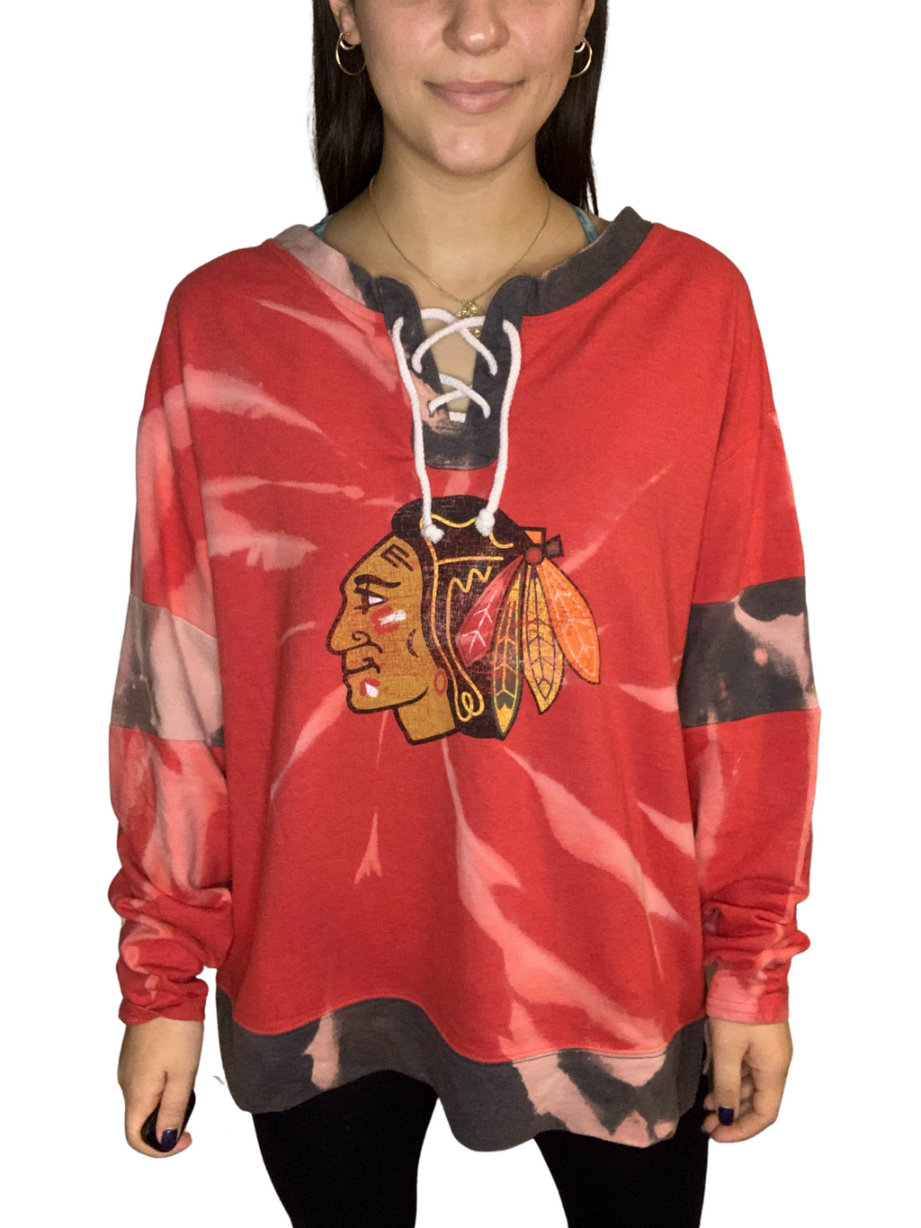 Chicago Blackhawks Spiral Bleached Sweatshirt