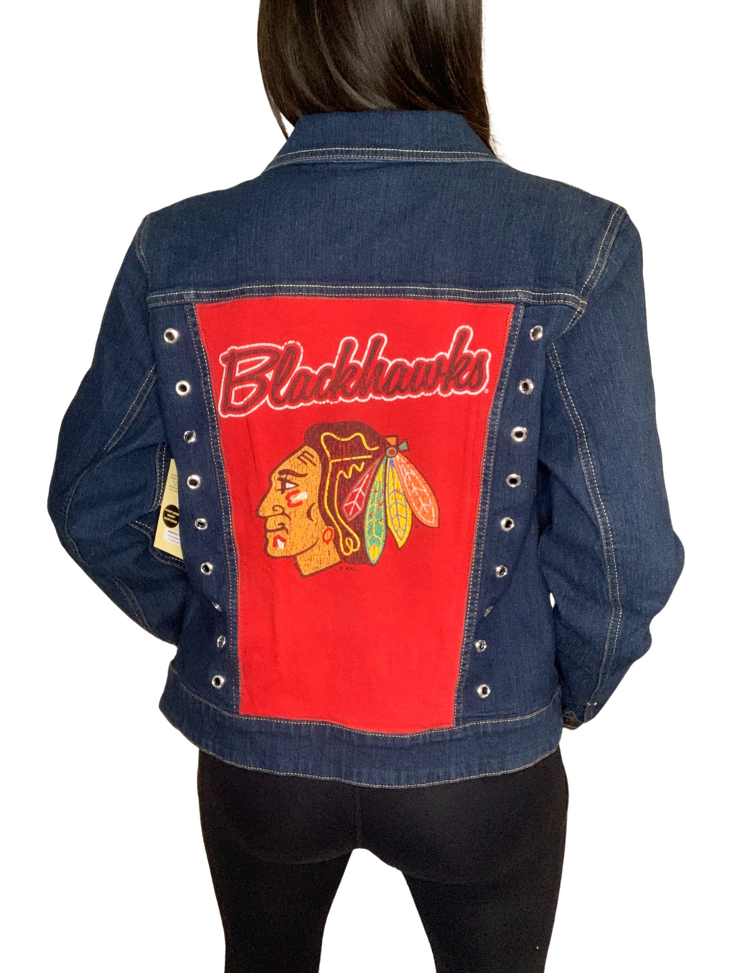 Chicago Blackhawks Grommet Jean Jacket