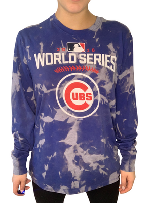 Chicago Cubs 2016 World Series Champions Long Sleeve Bleached Shirt
