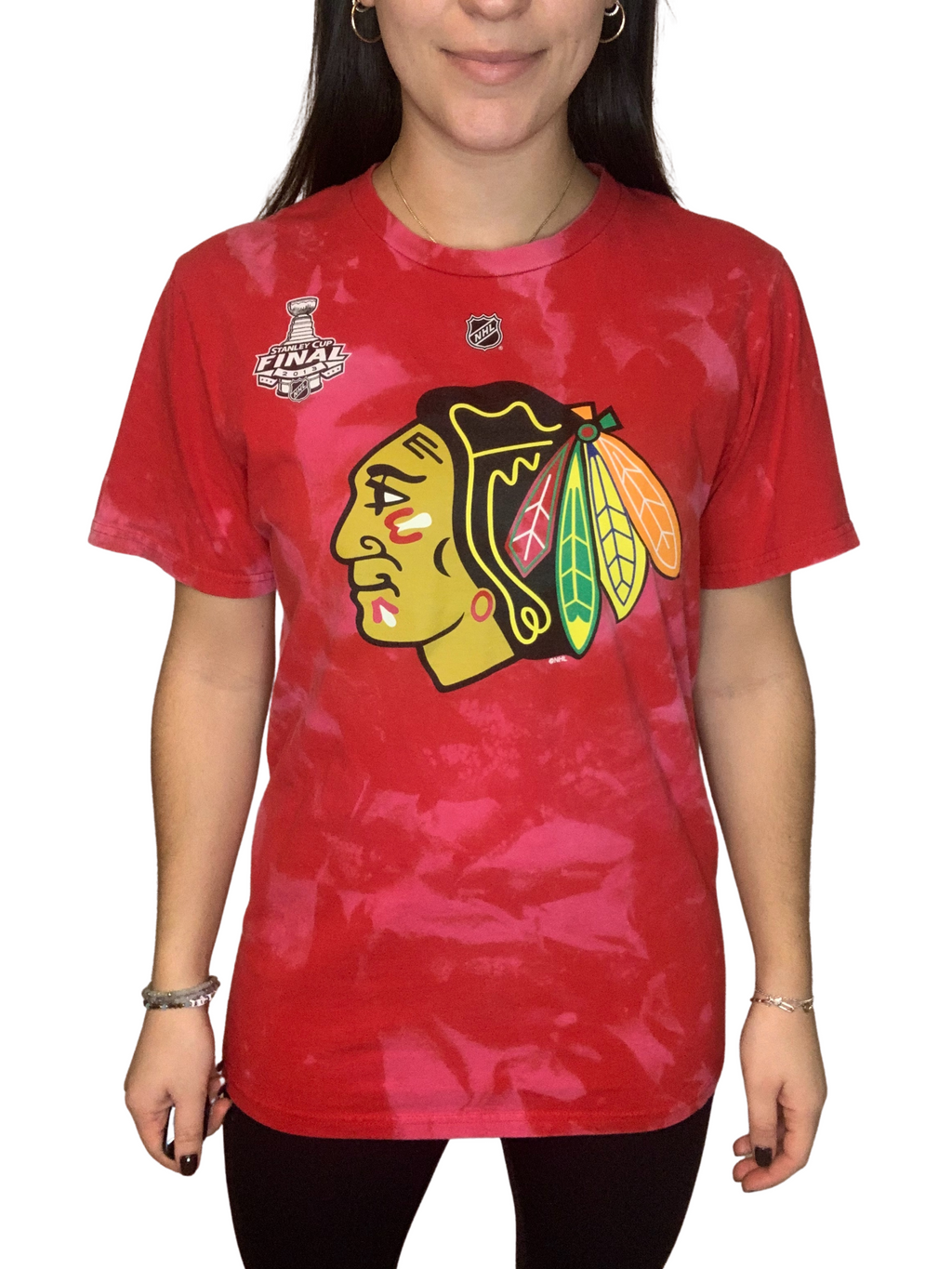 Chicago Blackhawks 2013 Stanley Cup Champions Patrick Kane Bleached Shirt
