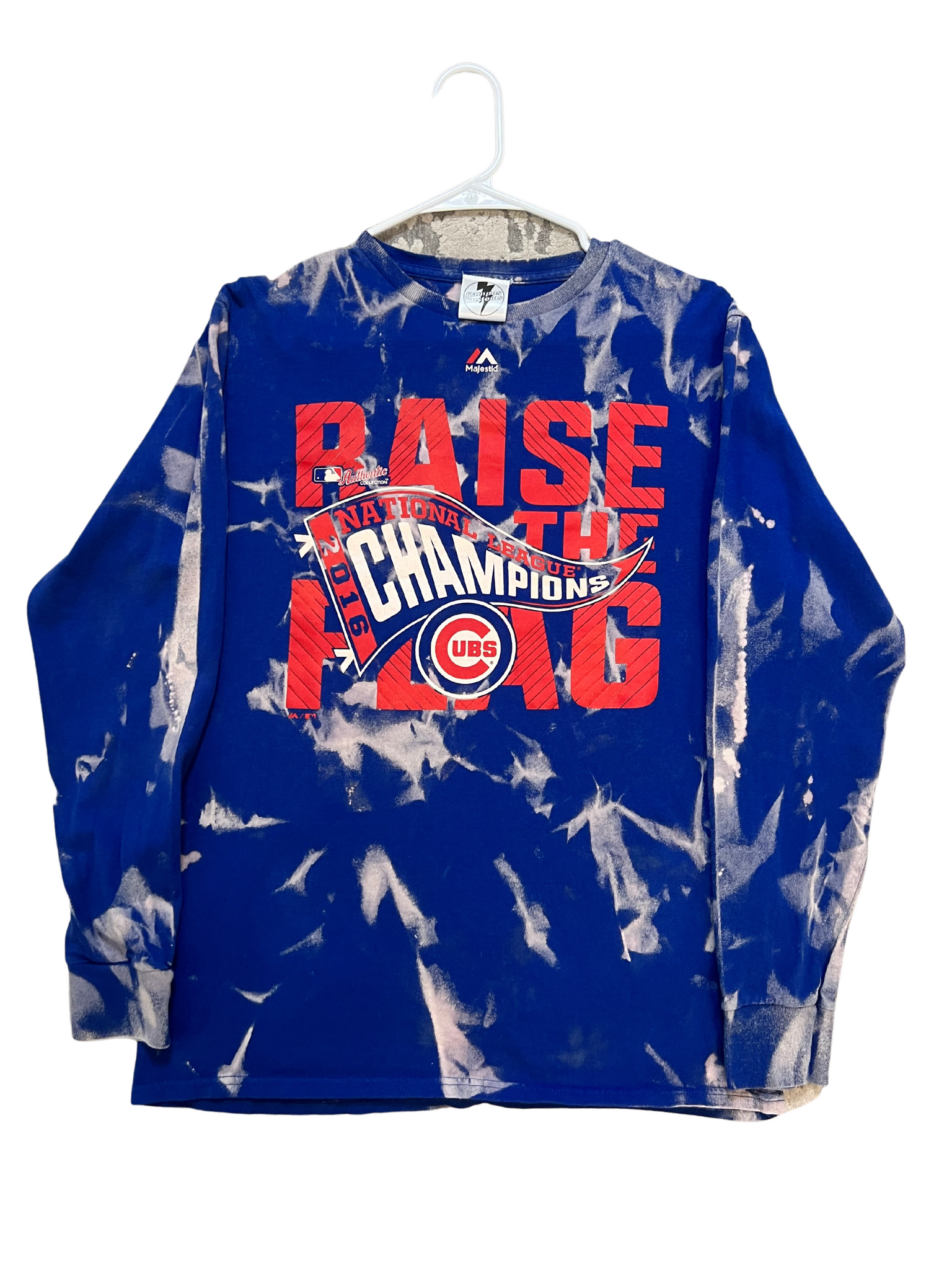 Chicago Cubs National League Champions Bleached Long Sleeve Shirt