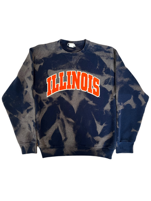 Vintage University of Illinois Cropped Bleached Sweatshirt – Kampus Kustoms