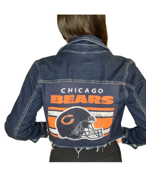 Chicago Bears Cropped Jean Jacket