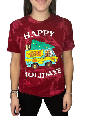 Scooby Doo Happy Holidays Bleached Shirt