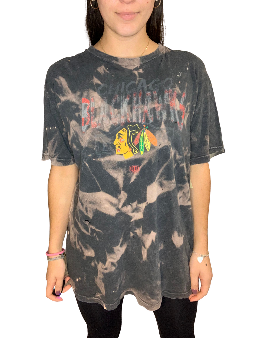 Chicago Blackhawks Distressed & Bleached Shirt