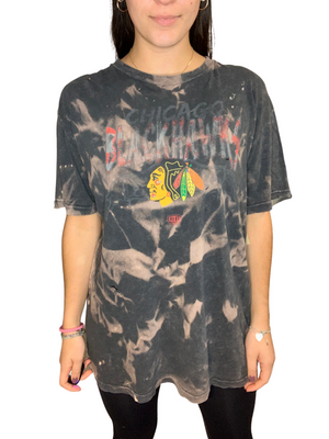 Chicago Blackhawks Distressed & Bleached Shirt