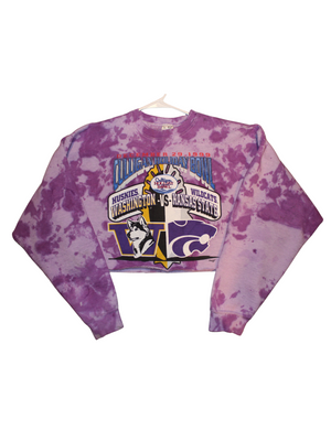 Washington University vs. Kansas State University 1999 Culligan Holiday Bowl Tie Dye Cropped Sweatshirt
