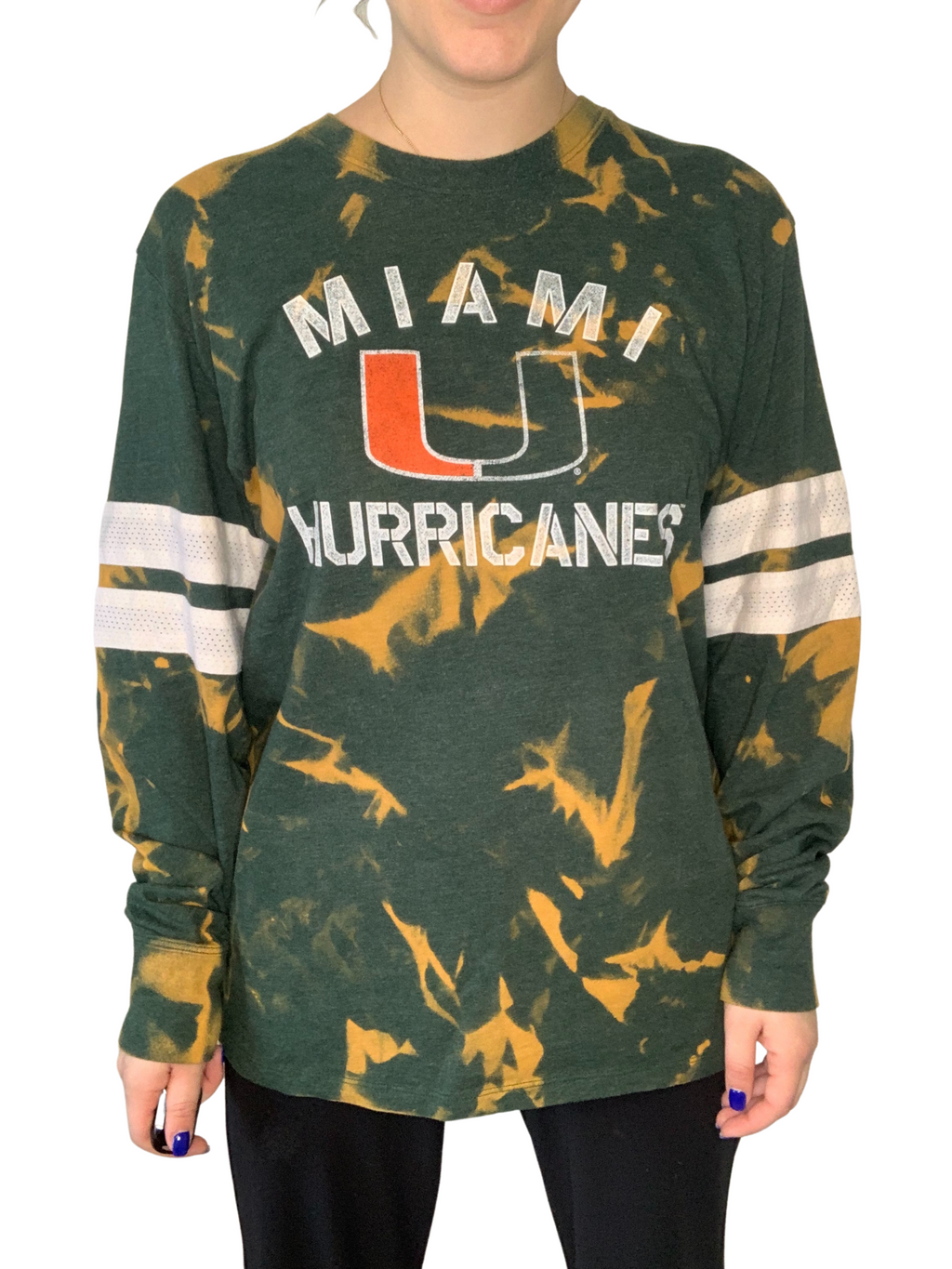 University of Miami Bleached Long Sleeve Shirt