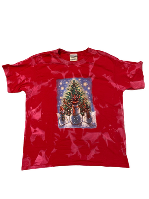 Snowman/Christmas Tree Bleached Shirt