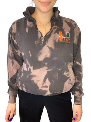 University of Miami Bleached Quarterzip Sweatshirt
