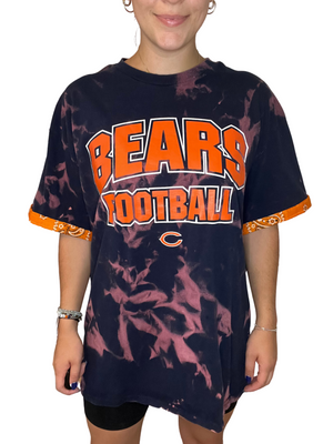 Chicago Bears Bandana Sleeve Bleached Shirt