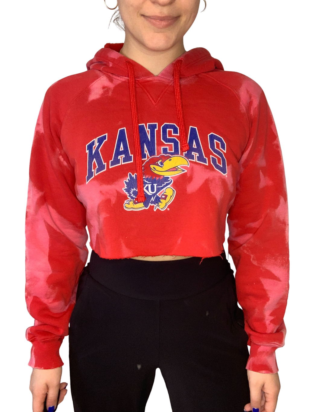 University of Kansas Cropped  & Bleached Sweatshirt