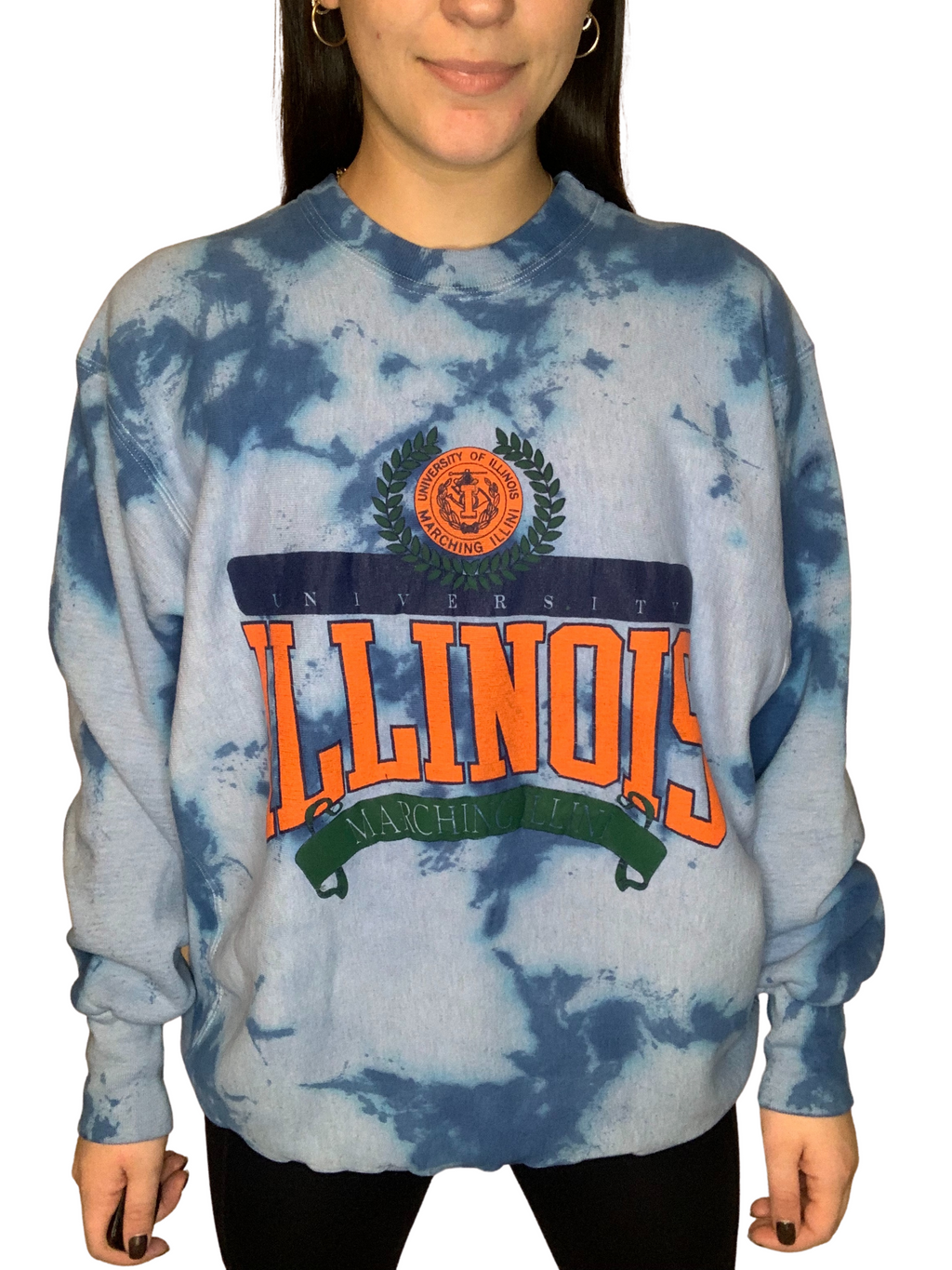 Vintage University of Illinois Tie Dye Sweatshirt