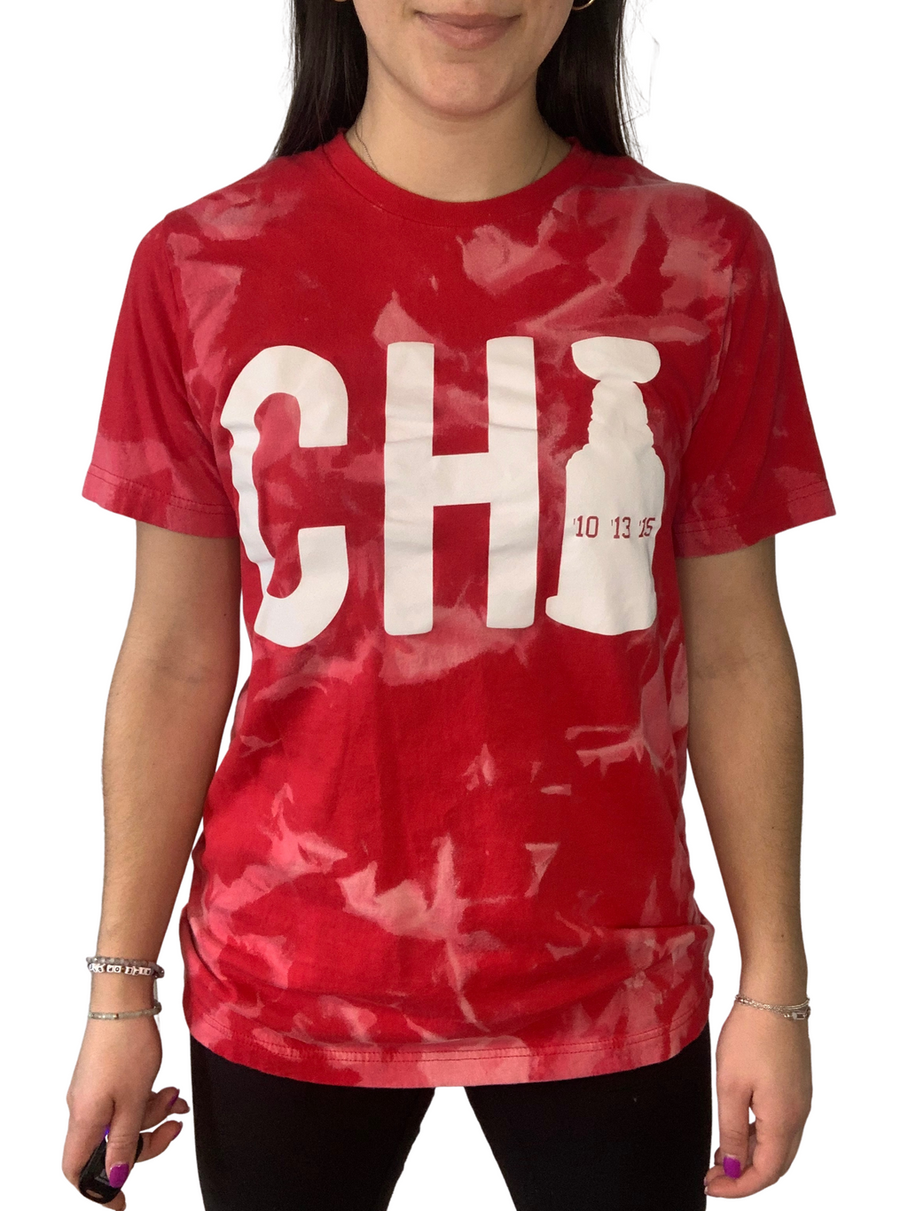 Chicago Blackhawks Stanley Cup Champions Bleached Shirt