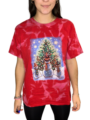 Snowman/Christmas Tree Bleached Shirt