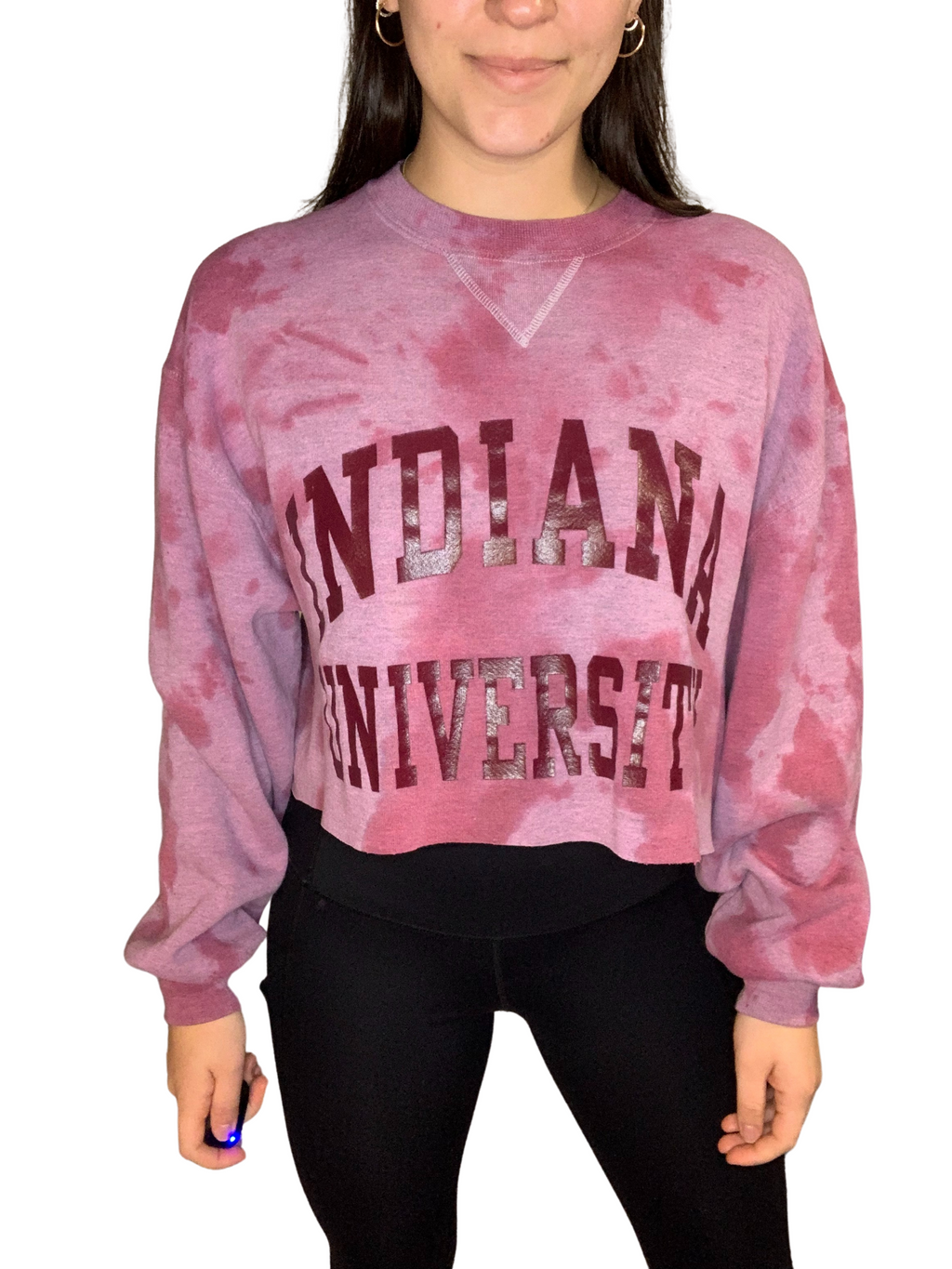 Indiana University Cropped Tie Dye Sweatshirt