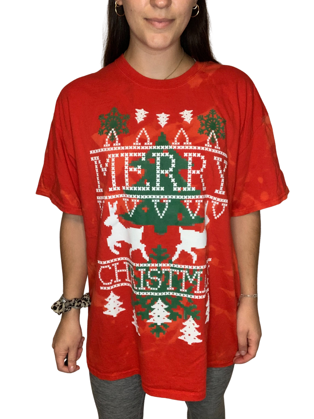 Merry Christmas Bleached Shirt