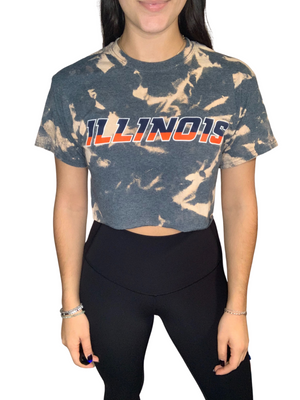 University of Illinois Cropped & Bleached Shirt