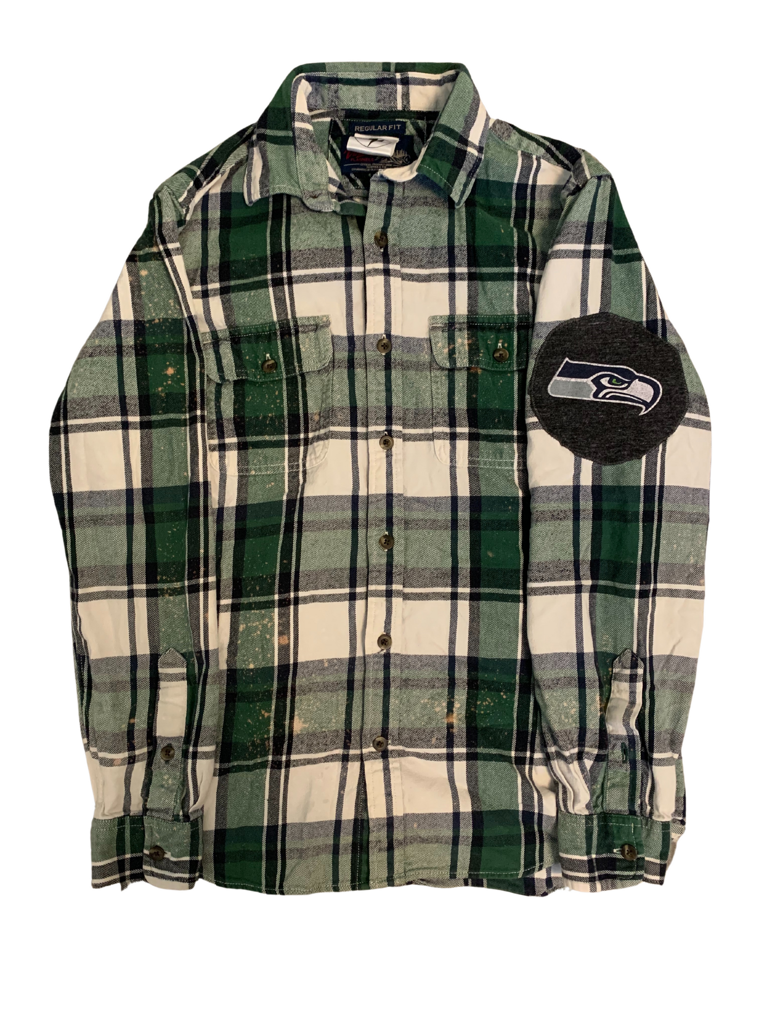 Seattle Seahawks Bleached Flannel Shirt – Kampus Kustoms
