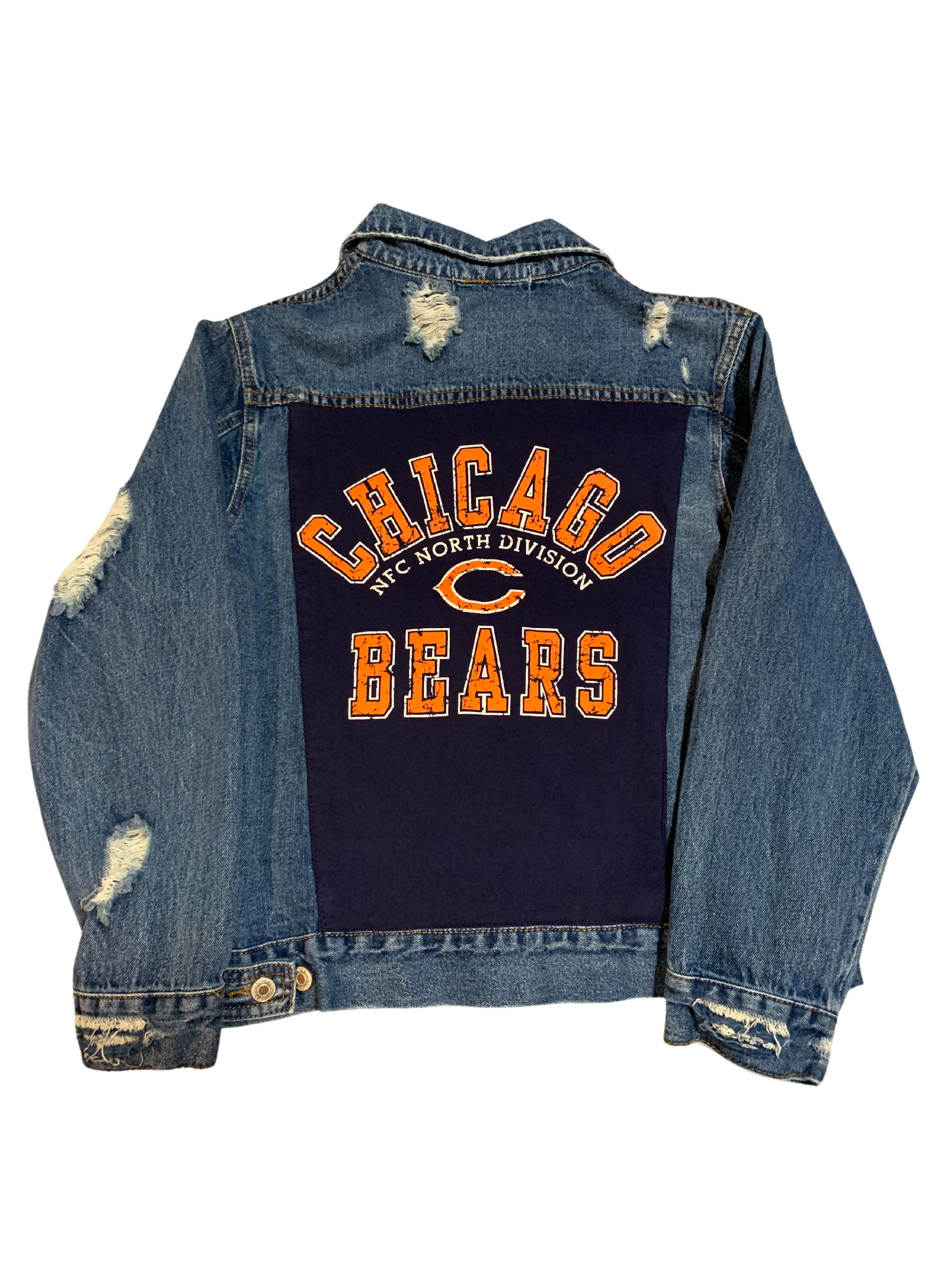 Distressed Chicago Bears Jean Jacket