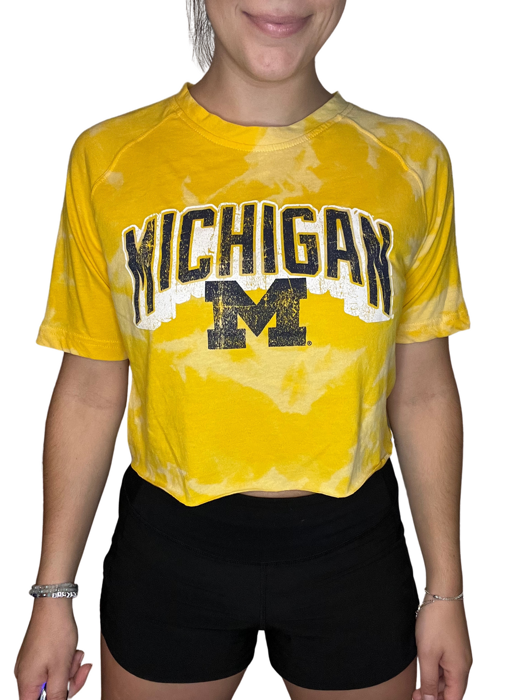 University of Michigan Cropped & Bleached Shirt
