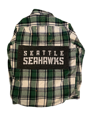 Seattle Seahawks Bleached Flannel Shirt