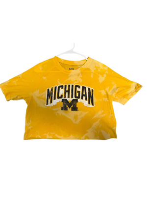 University of Michigan Cropped & Bleached Shirt