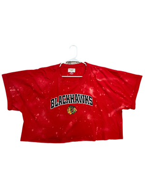 Chicago Blackhawks Cropped & Spray Bleached Shirt