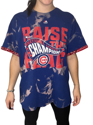 Chicago Cubs Bleached Bandana Sleeve Shirt