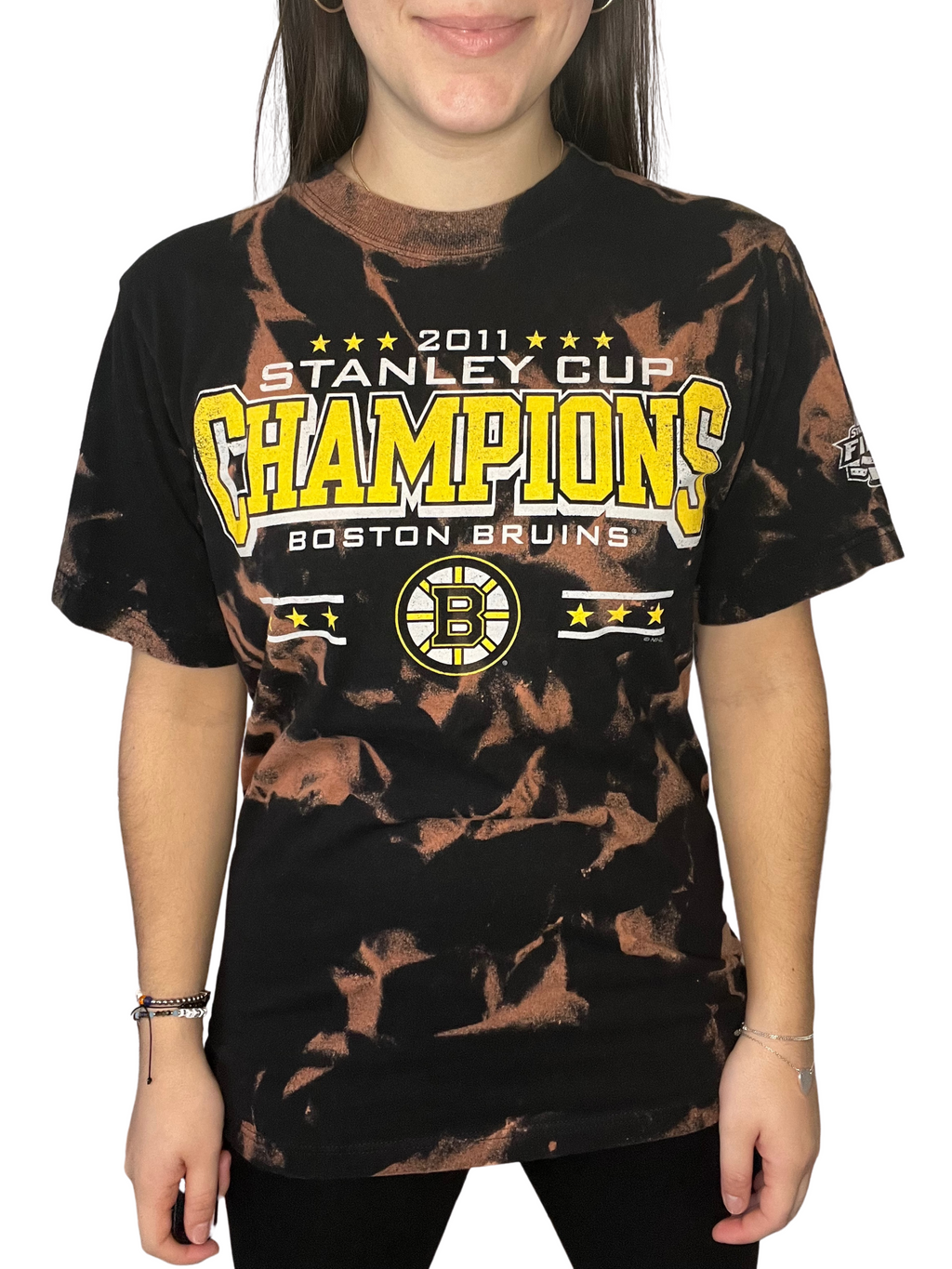 Boston Bruins 2011 Stanley Cup Champions Bleached Shirt