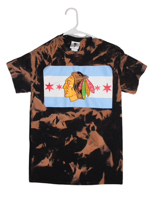 Chicago Blackhawks Chicago Flag Bleached Shirt