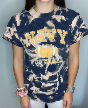 Navy Football Bleached Shirt