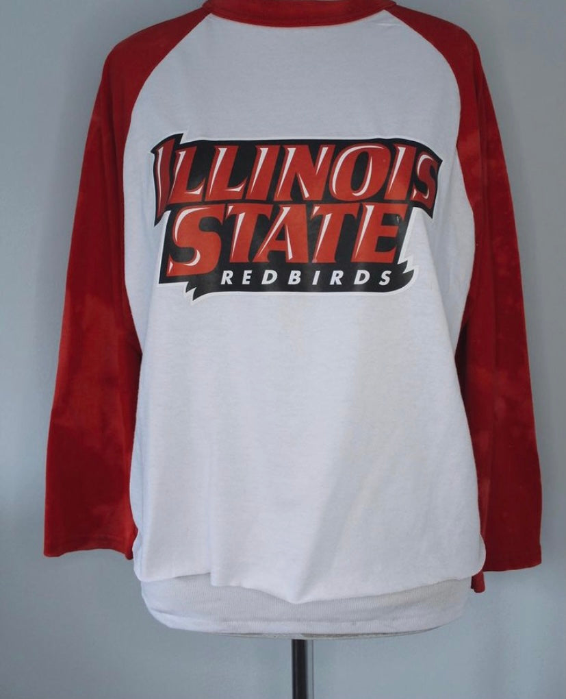 Illinois State University Cropped Bleached Baseball Shirt
