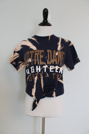 University of Notre Dame Spiral Bleached Front Tie Shirt