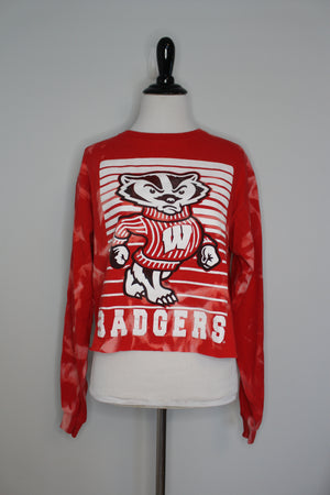 University of Wisconsin Bleached and Cropped Long Sleeve Shirt