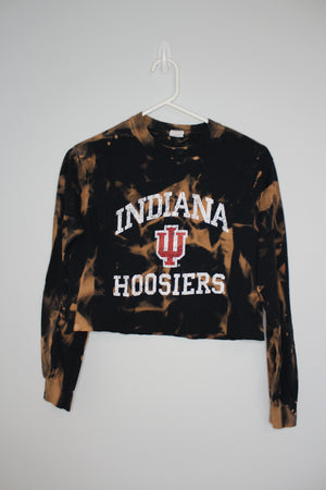 Indiana University Bleached & Cropped Long Sleeve Shirt