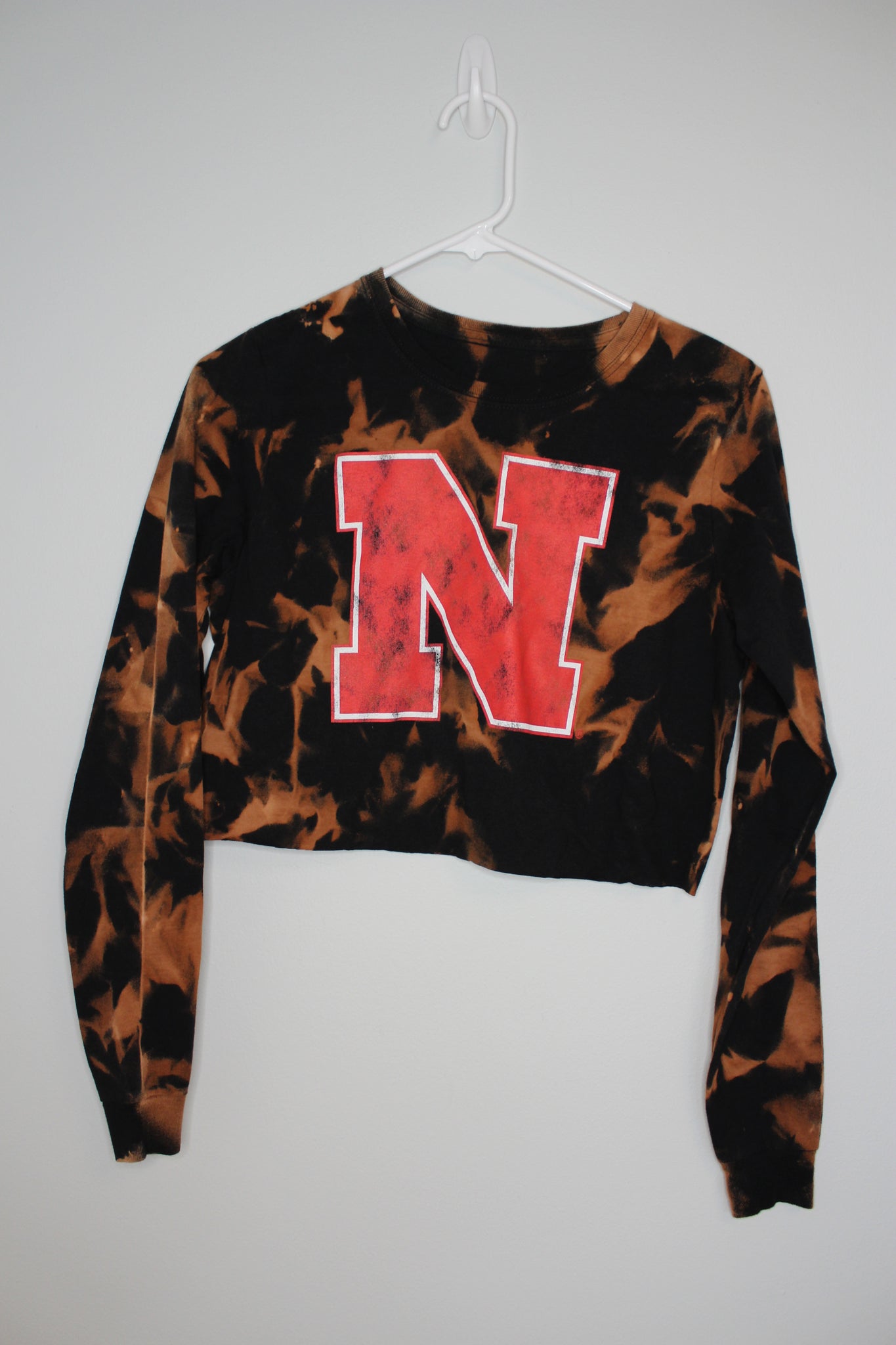 University of Nebraska Bleached & Cropped Long Sleeve Shirt
