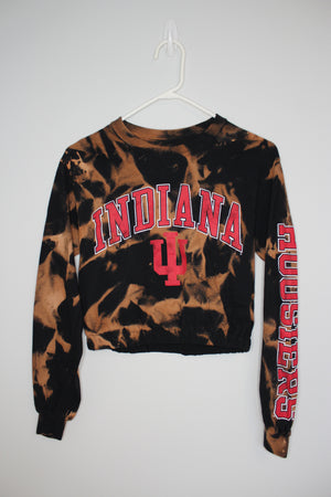 Indiana University Bleached & Cinched Bottom Long Sleeve Shirt