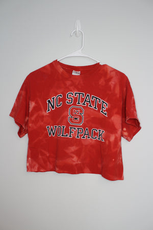 NC State University Bleached & Cropped Shirt