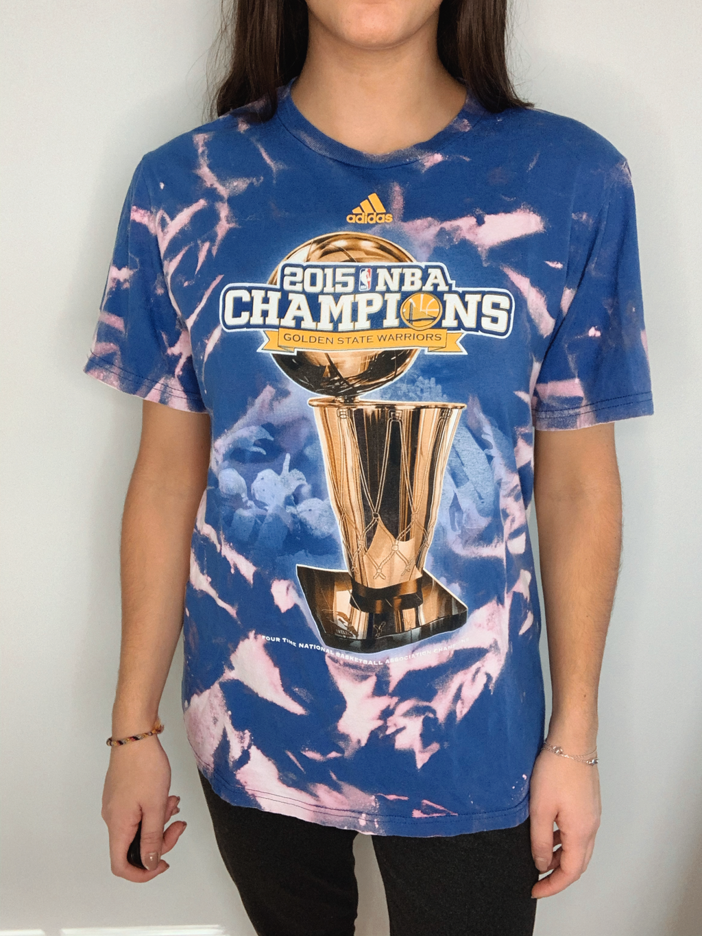 Golden State Warriors 2015 NBA Champions Bleached Shirt