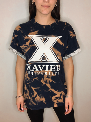 Xavier University Bleached Bandana Sleeve Shirt